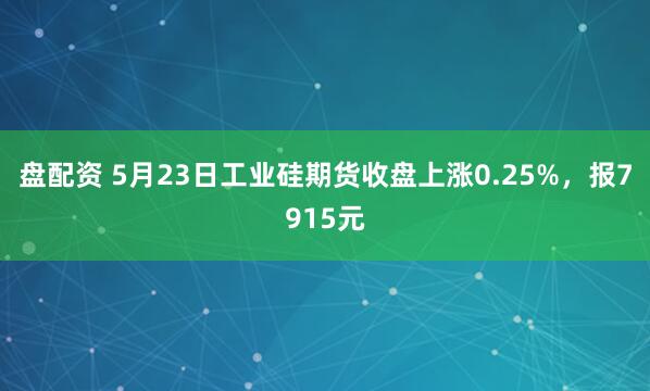 盘配资 5月23日工业硅期货收盘上涨0.25%，报7915元