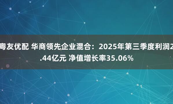 粤友优配 华商领先企业混合：2025年第三季度利润2.44亿元 净值增长率35.06%