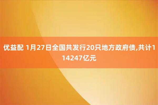 优益配 1月27日全国共发行20只地方政府债,共计114247亿元