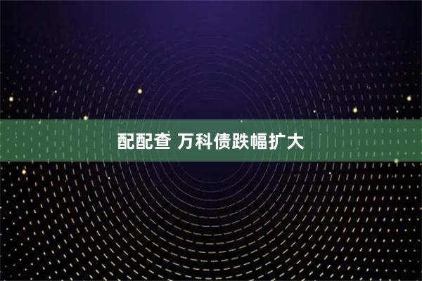 配配查 万科债跌幅扩大
